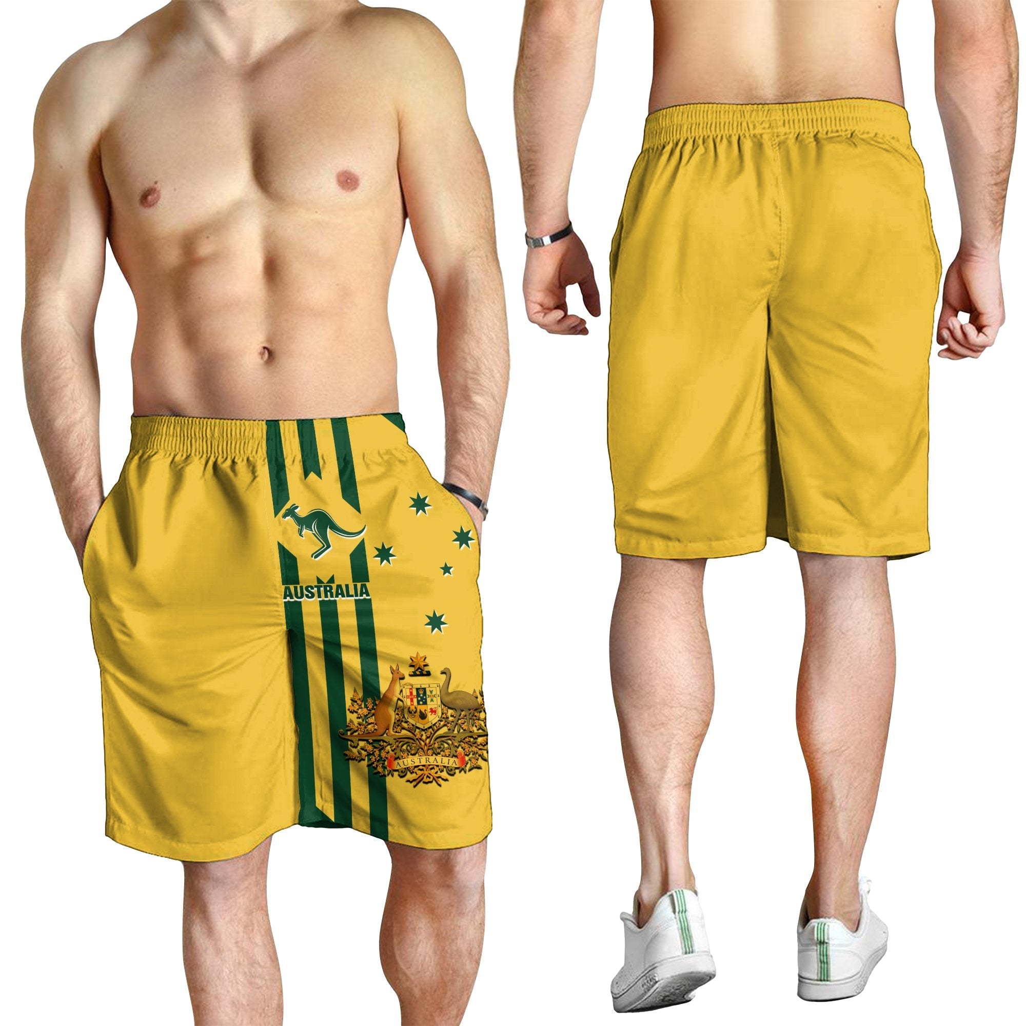 Men's Shorts - Australia Kangaroo Sign National Color - Vibe Hoodie Shop