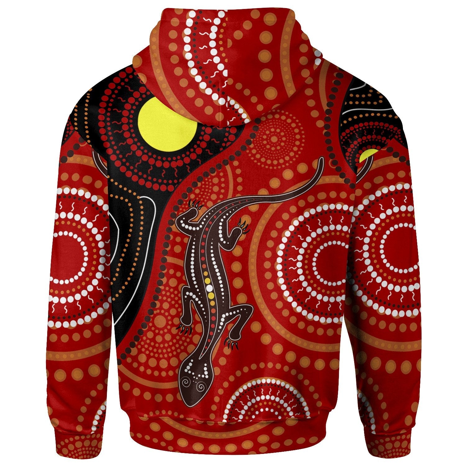 Aboriginal Zip - Up Hoodie - Australia Lizard Dot Painting Art - Unisex - Vibe Hoodie Shop