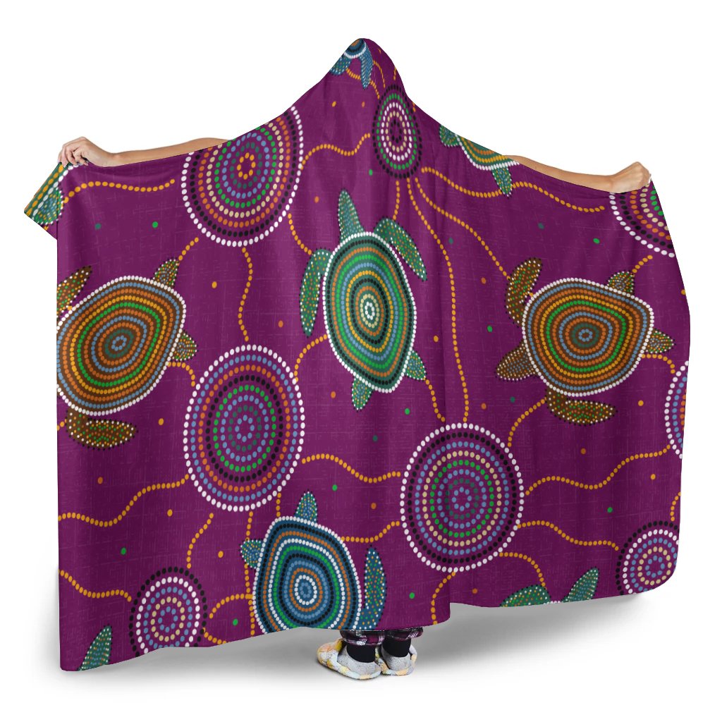 hoodie-blanket-aboriginal-turtle-purple-australia-dot-patterns