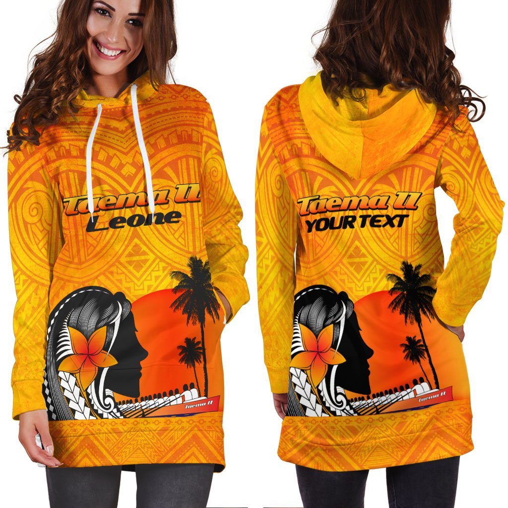 American Samoa Custom Personalised Women's Hoodie Dress - Taema II Leone - Vibe Hoodie Shop