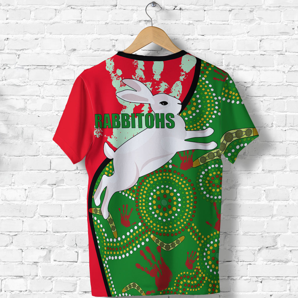 Australia Rabbitohs T shirt - NAIDOC Pattern With Rabbits - LT20 - Vibe Hoodie Shop