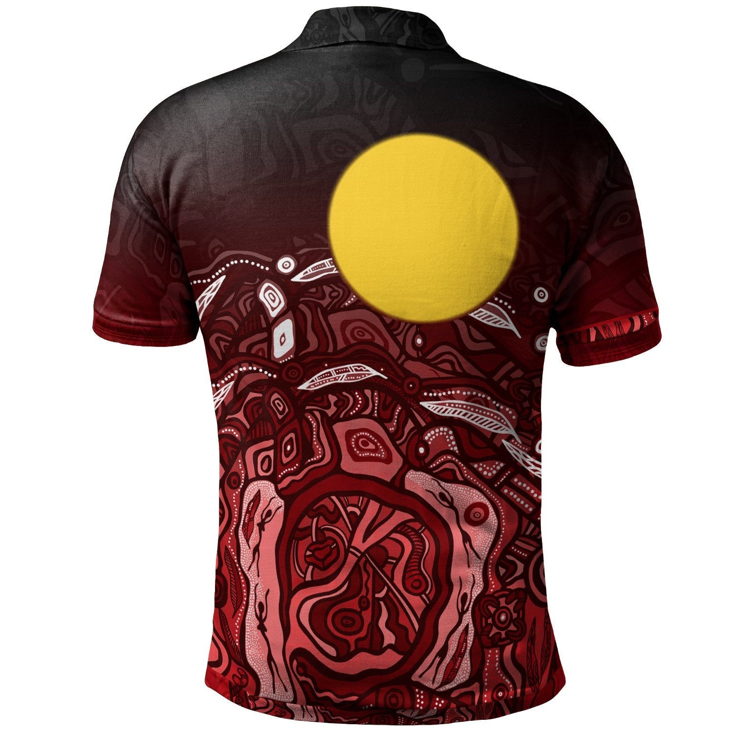 Aboriginal Polo Shirt - Red Landscape - Vibe Hoodie Shop