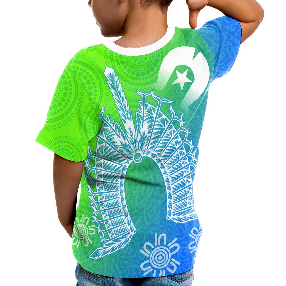 Torres Strait Islanders Kid T shirt - Dhari Mask Ocean Style - Vibe Hoodie Shop