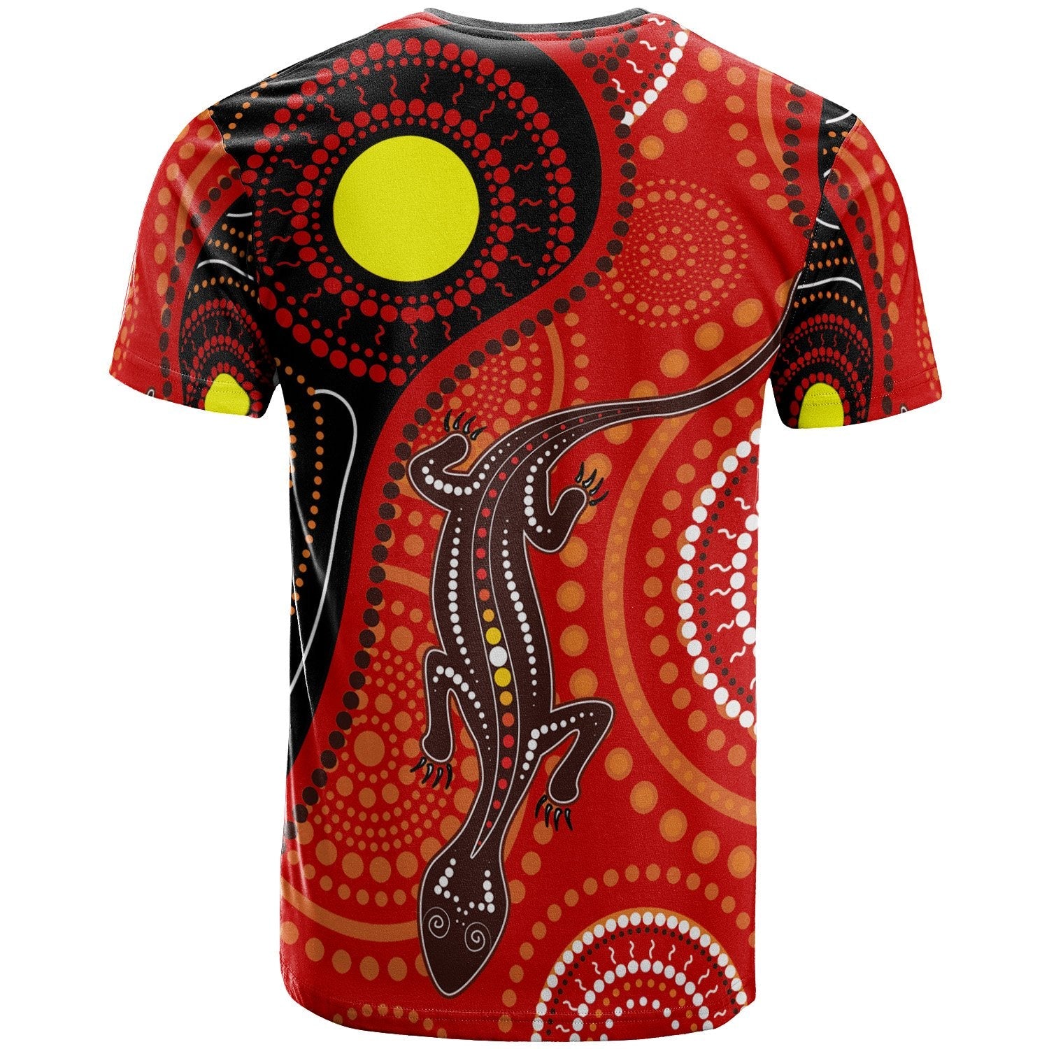 Aboriginal T shirt - Australia Lizard Dot Painting Art - Vibe Hoodie Shop