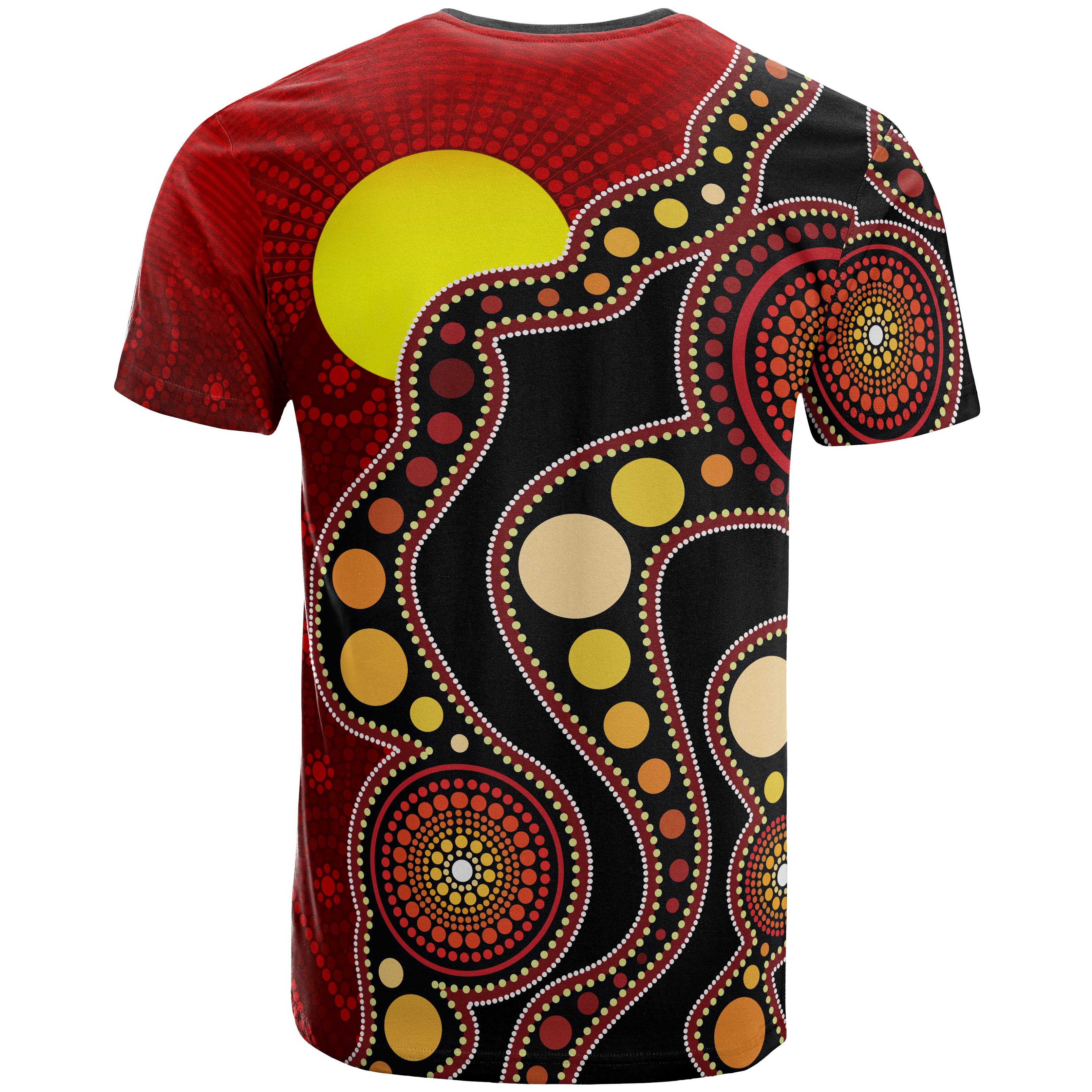 Australia Aboriginal Inspired T-Shirt - Australia Indigenous Flag Circle Dot Painting Art - Vibe Hoodie Shop