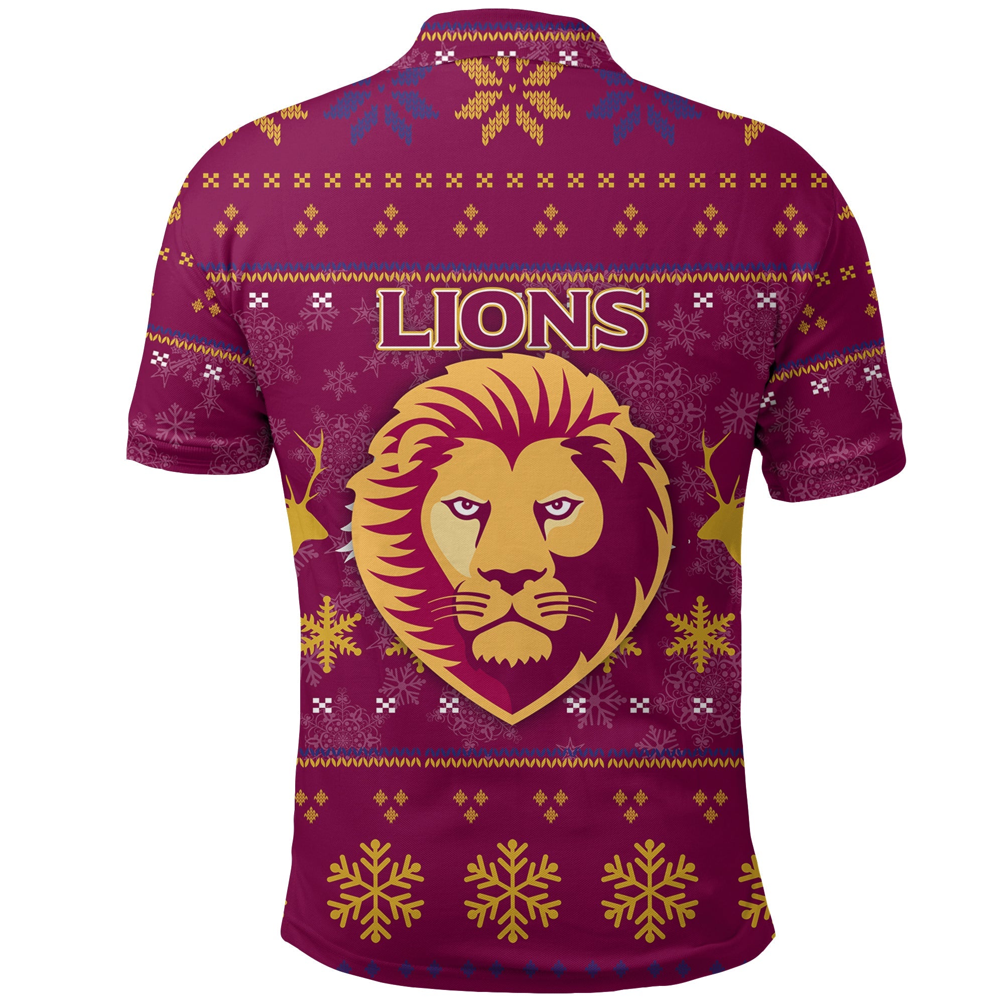 Brisbane Lion Polo Shirt - Christmas Ugly Style - - Vibe Hoodie Shop