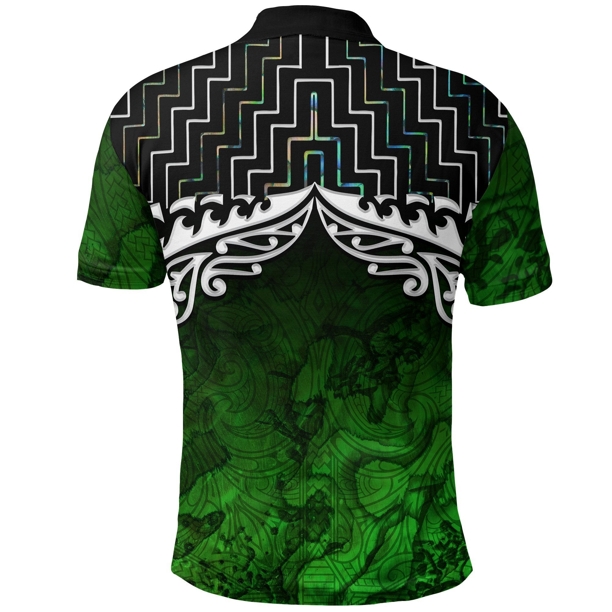 New Zealand Maori Polo Shirt, Poutama Silver Fern Golf Shirt - Vibe Hoodie Shop