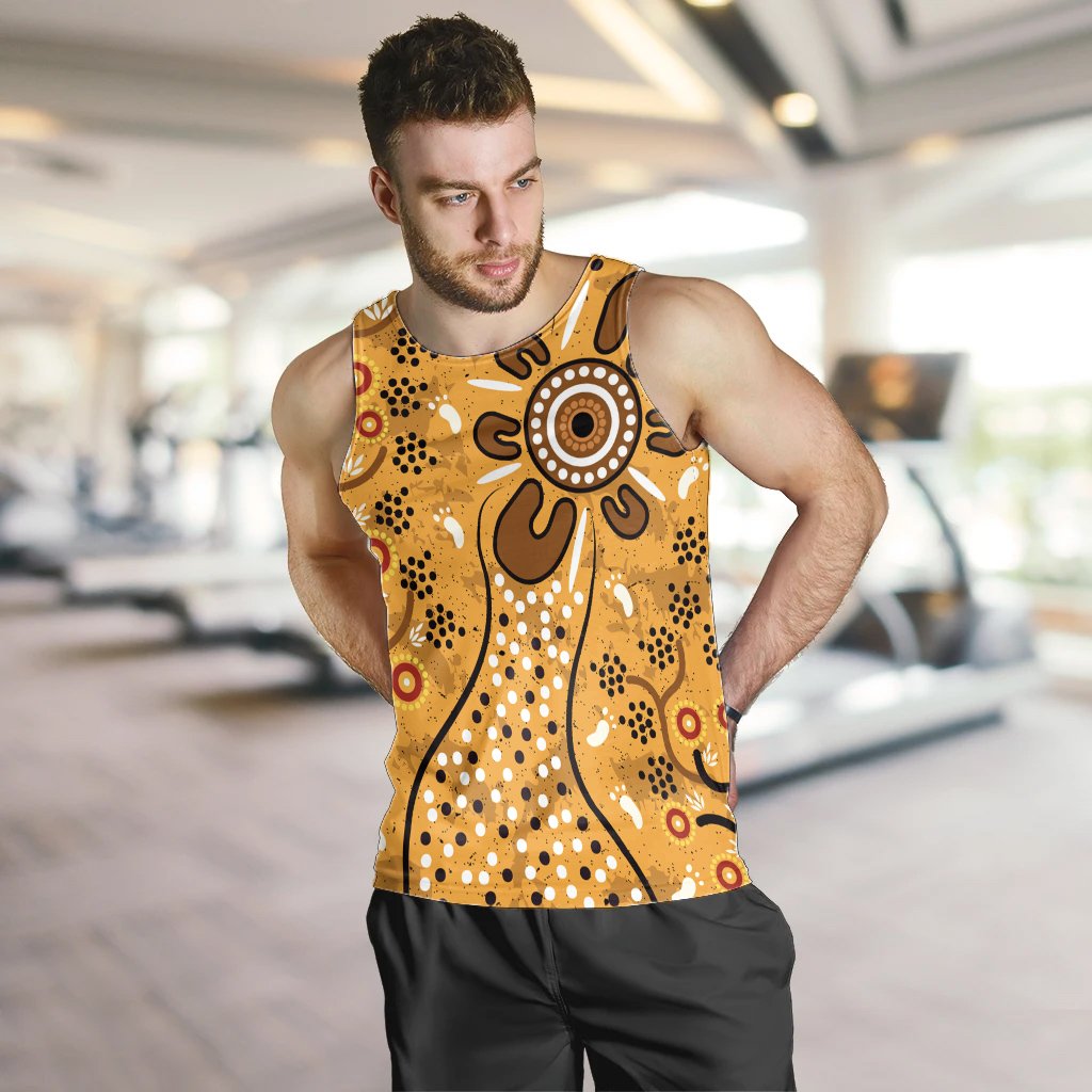 Men's Tank Top - Aboriginal Art In Spring Style - Vibe Hoodie Shop