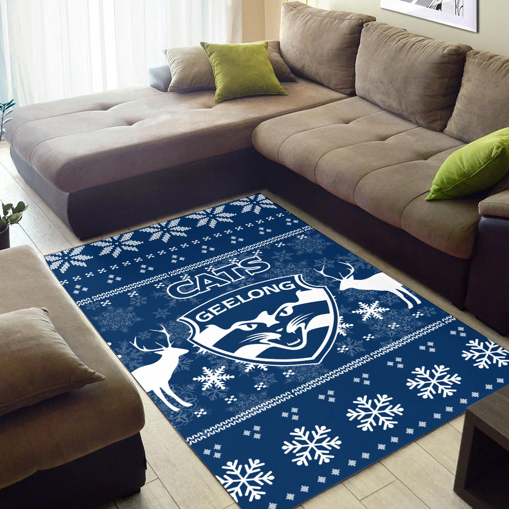 Geelong Cats Area Rug - Christmas Ugly Style - - Vibe Hoodie Shop