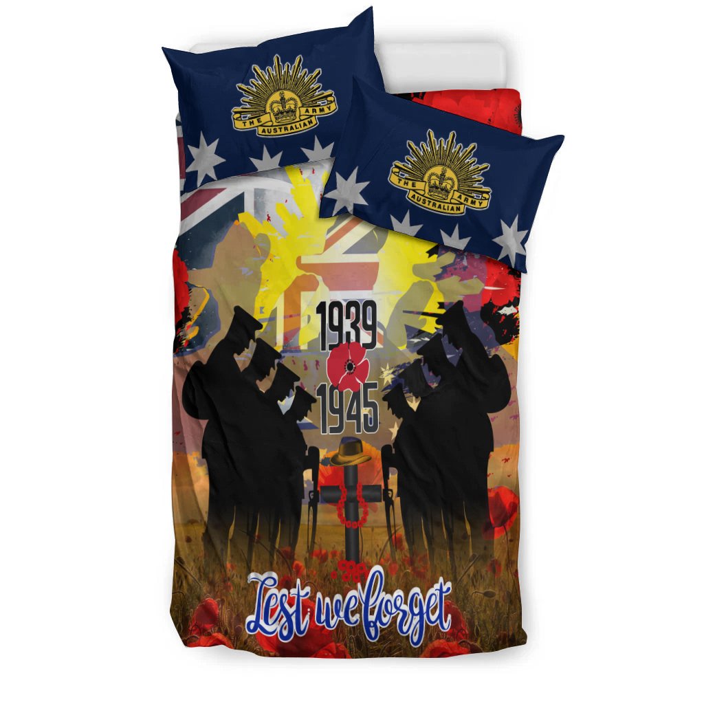 Bedding Set - ANZAC Day 2021 World War II Commemoration 1939 - 1945 - Vibe Hoodie Shop