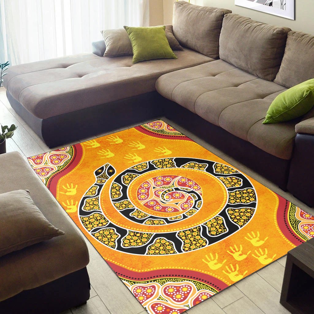 Vibe Hoodie Area Rug - Aboriginal Unique Style Snake Orange Color 2021 - RLT20 - Vibe Hoodie Shop