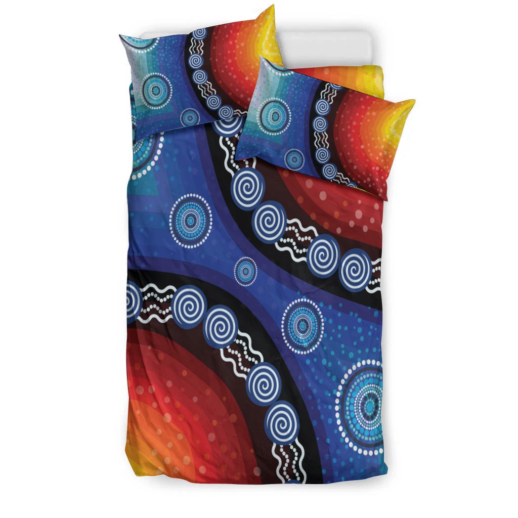 Bedding Set - Aboriginal Color Dot Painting - Vibe Hoodie Shop