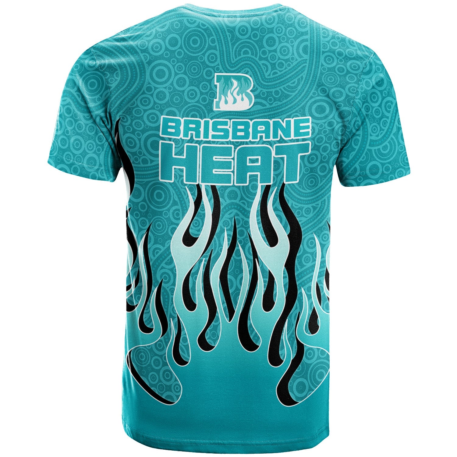 Brisbane Heat T shirt - Aboriginal Style Of Dot Fire - - Vibe Hoodie Shop