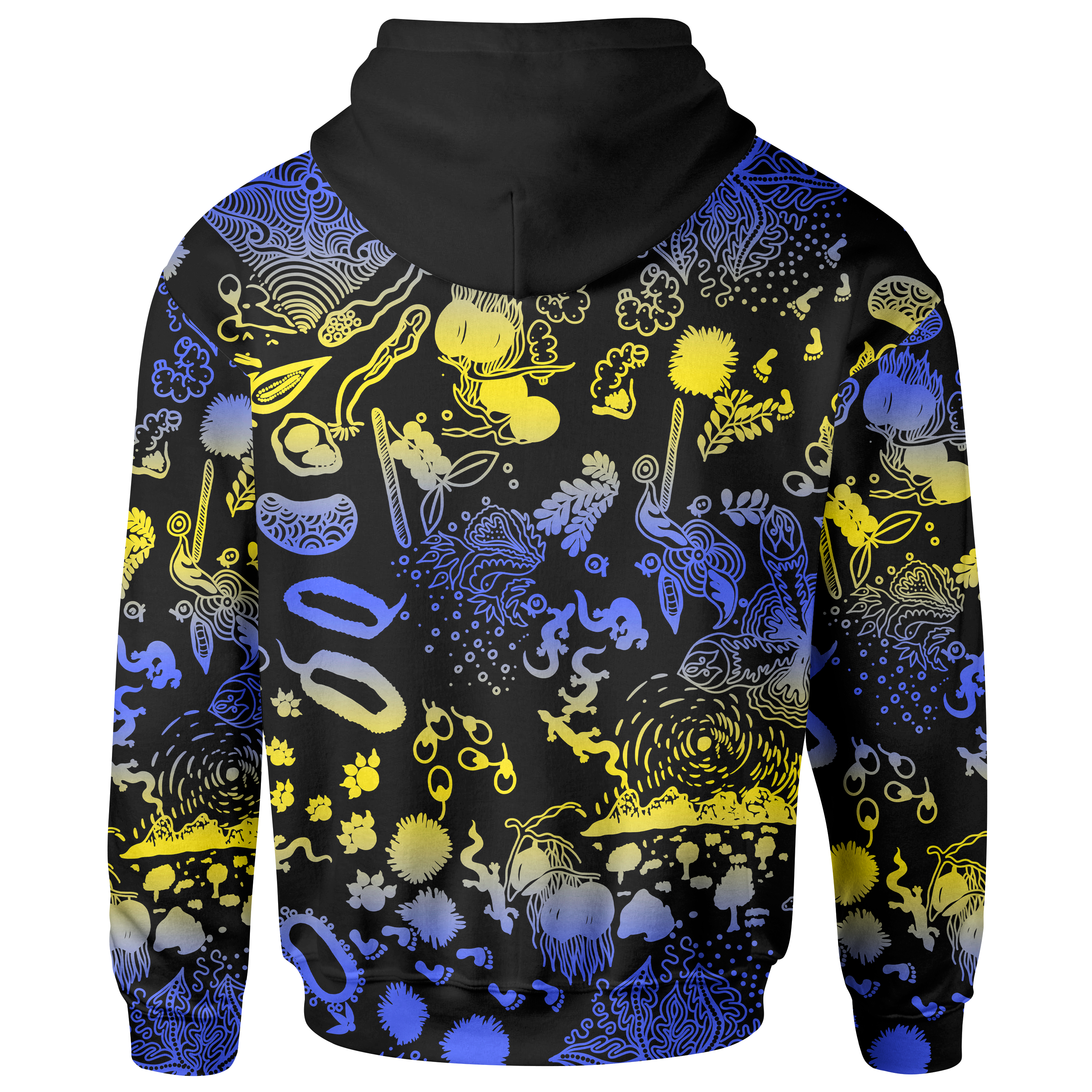 Aboriginal Zip Up Hoodie, Australian Golden Wattle All Over Print - Vibe Hoodie Shop