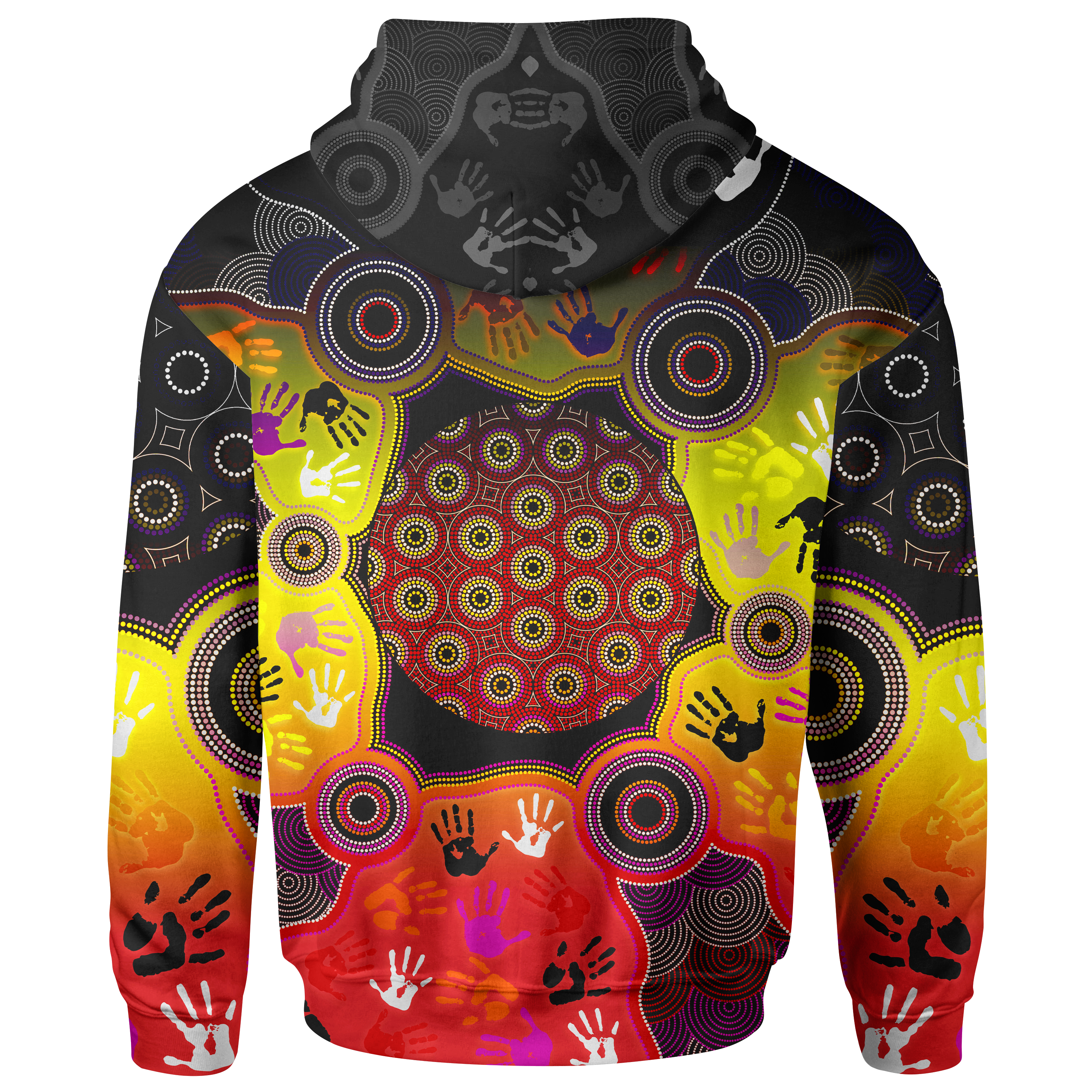 Custom Aboriginal Zip - Up Hoodie, Indigenous Circle Dot Painting Hand Art - Vibe Hoodie Shop