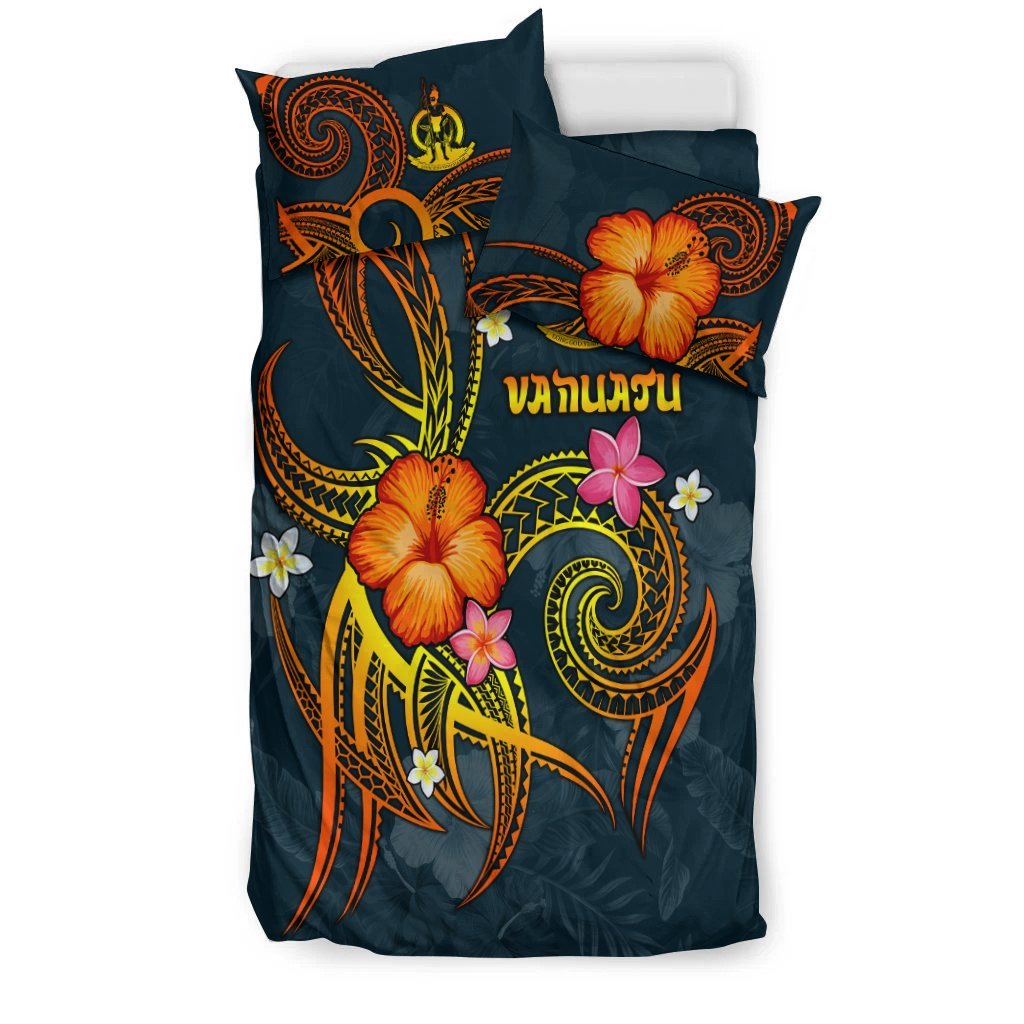 Vanuatu Polynesian Bedding Set - Legend of Vanuatu (Blue) - Vibe Hoodie Shop