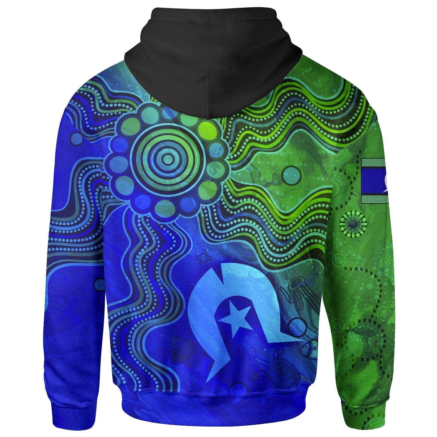 Aboriginal Zip - Up Hoodie, Torres Strait Islands Flag - Vibe Hoodie Shop