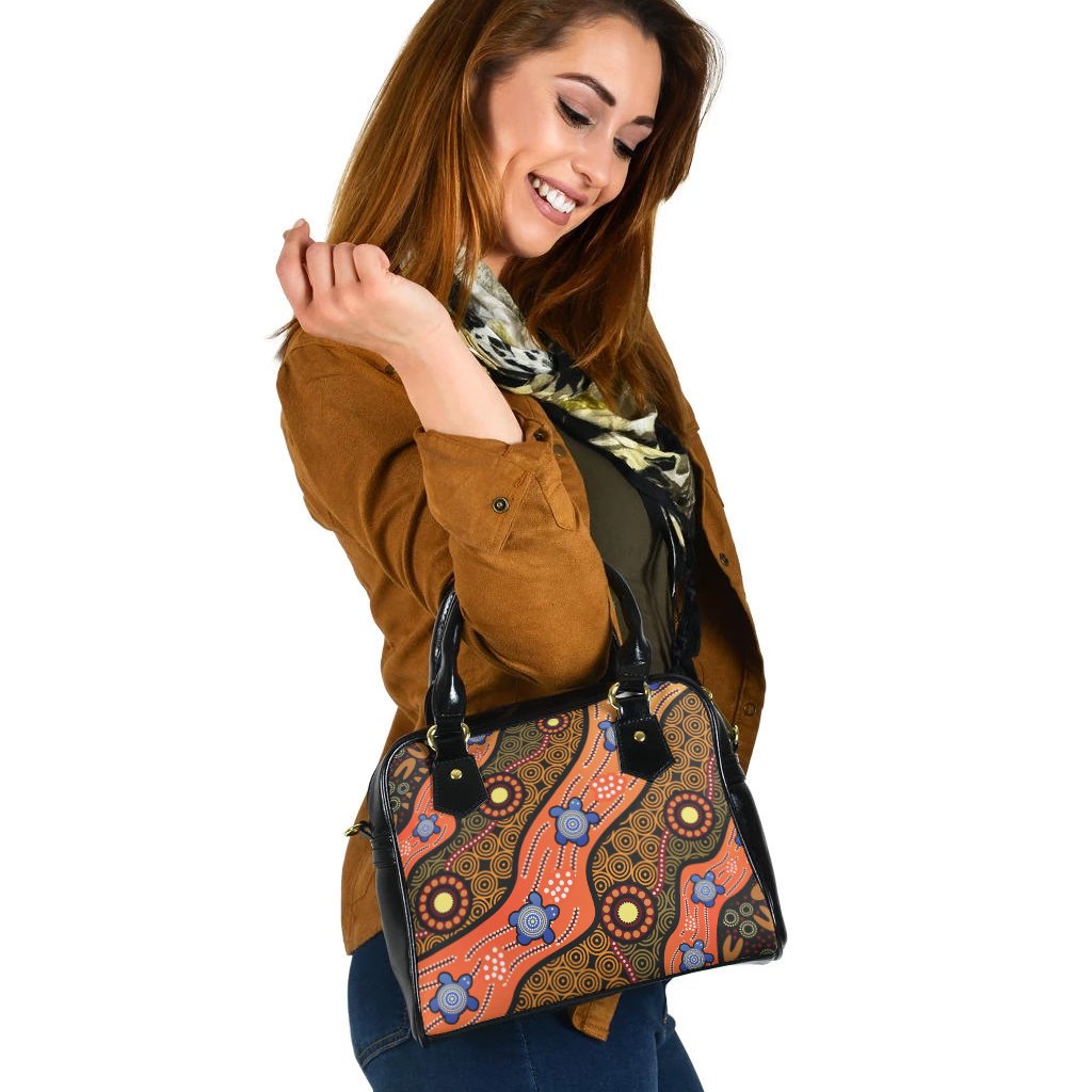 Shoulder Handbag - Aboriginal Dot Unique Style Turtle - Vibe Hoodie Shop