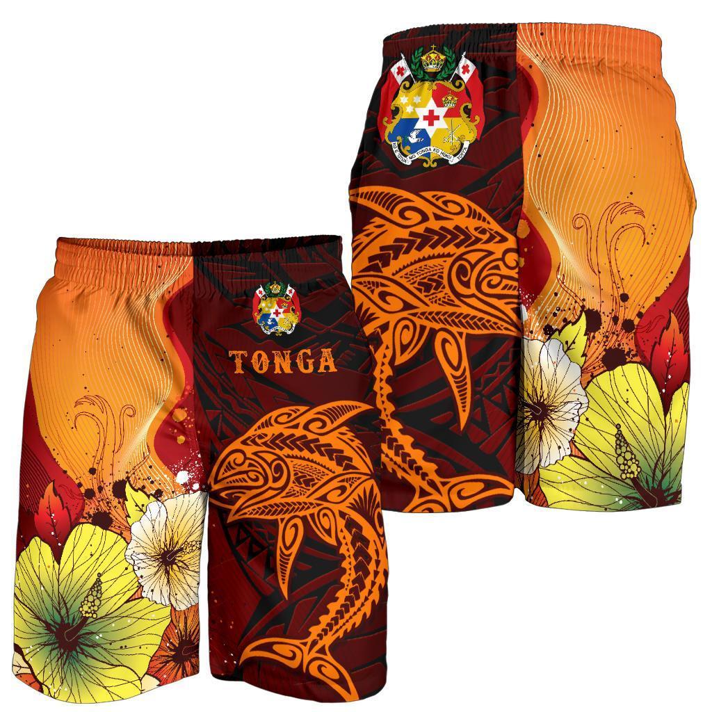 Tonga Men's Shorts - Tribal Tuna Fish - Vibe Hoodie Shop