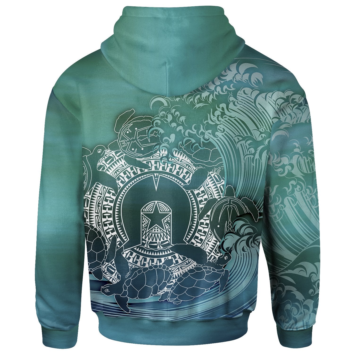 Custom Aboriginal Zip - Up Hoodie, Torres Strait Islands in Wave - Vibe Hoodie Shop