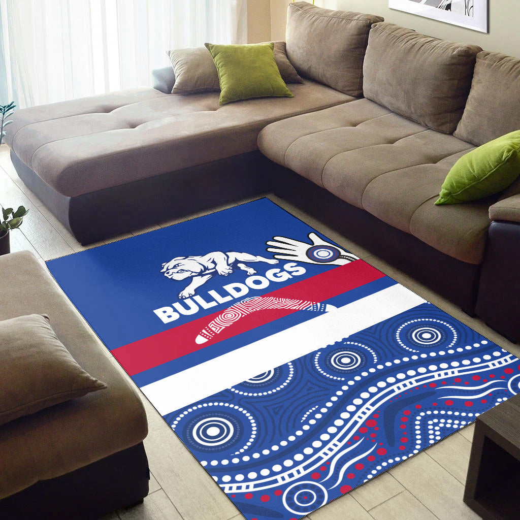 Western Bulldogs Area Rug - Aboriginal Dot Painting - - Vibe Hoodie Shop