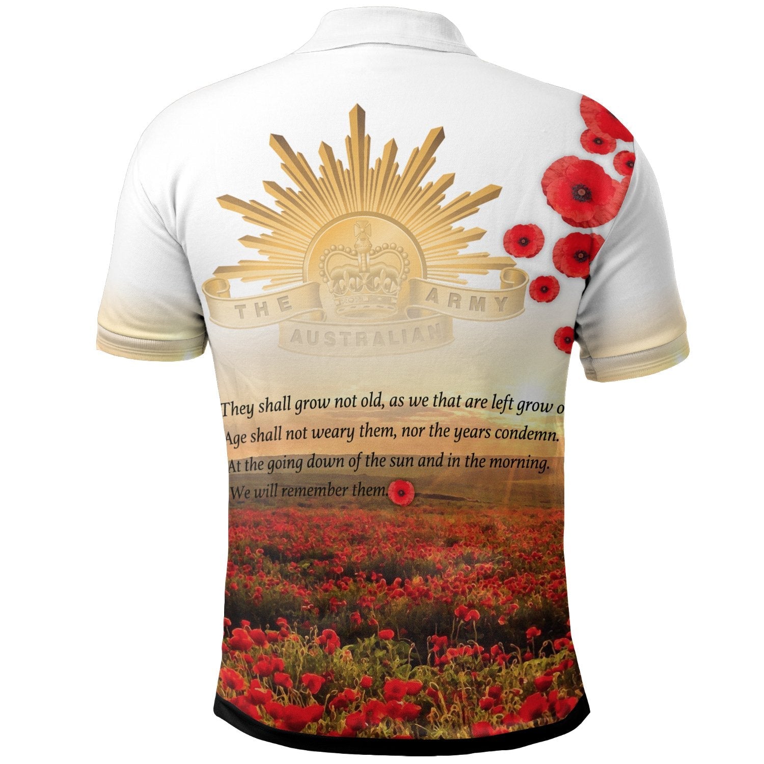 Custom ANZAC Day 2021 Polo Shirt - We Will Remember Them - Vibe Hoodie Shop