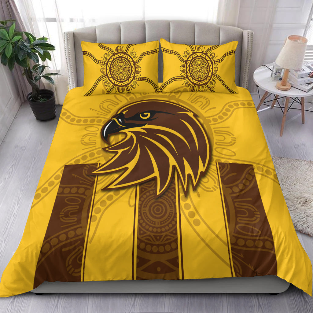 Hawks Indigenous Bedding Set Hawthorn Football - Vibe Hoodie Shop