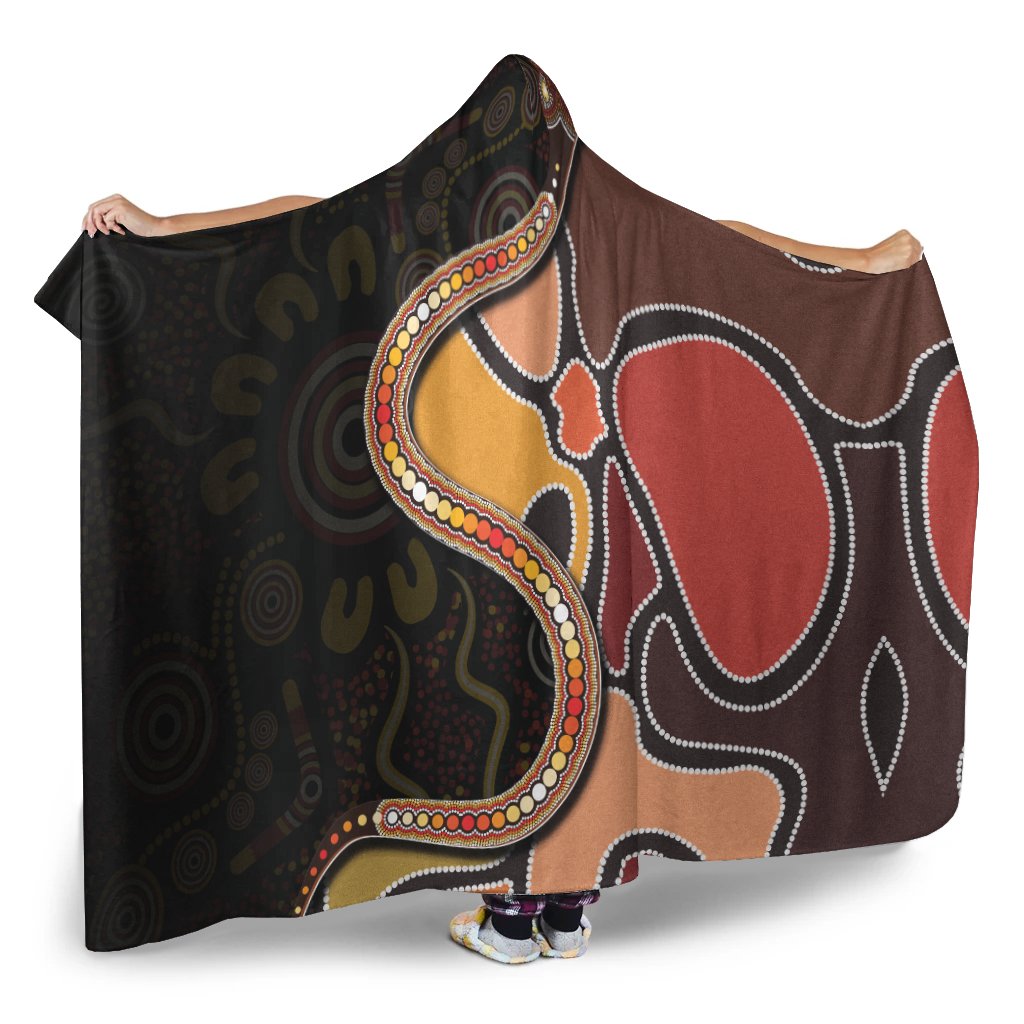 hoodie-blankets-aboriginal-snake-with-dot-painting