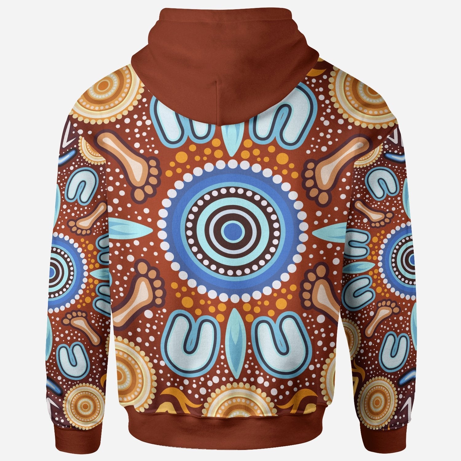 Aboriginal Zip - Up Hoodie - Indigenous Circle Dot Painting Ver02 - Vibe Hoodie Shop