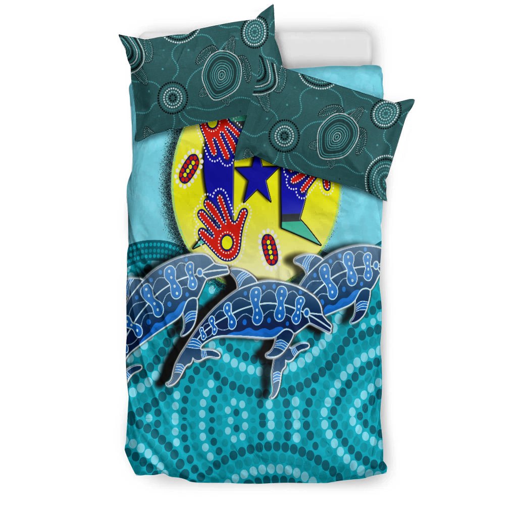 Aboriginal Bedding Set - Aboriginal Dolphin - Vibe Hoodie Shop