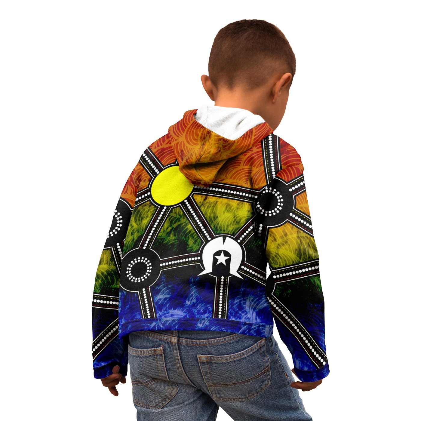 NAIDOC Week 2021 Zip - Up Hoodie, Aboriginal Geometric Style - Vibe Hoodie Shop