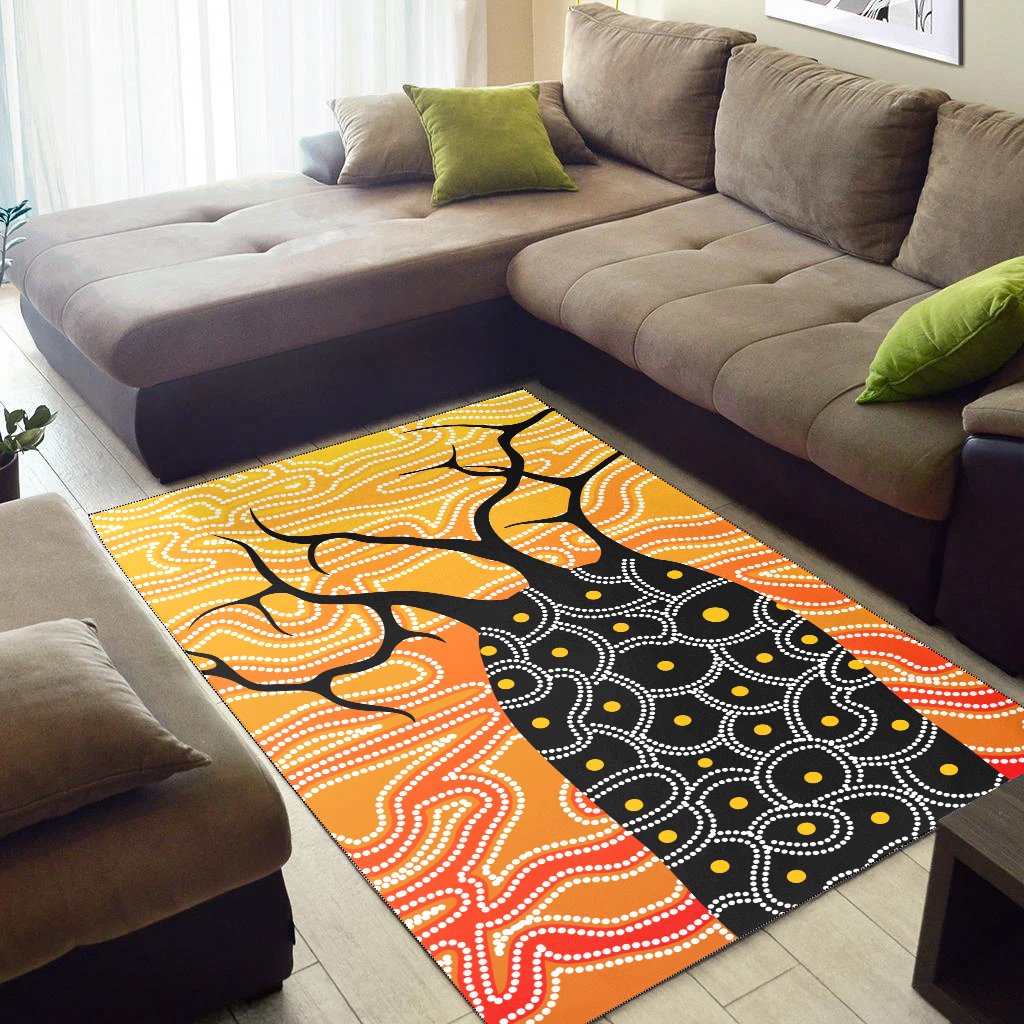 Aboriginal Area Rug - Boab Tree Aboriginal Style - Vibe Hoodie Shop