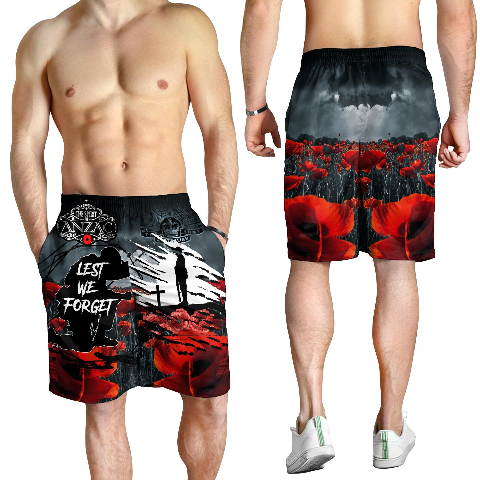 ANZAC Day Men's Shorts - The Spirit of ANZAC - Vibe Hoodie Shop