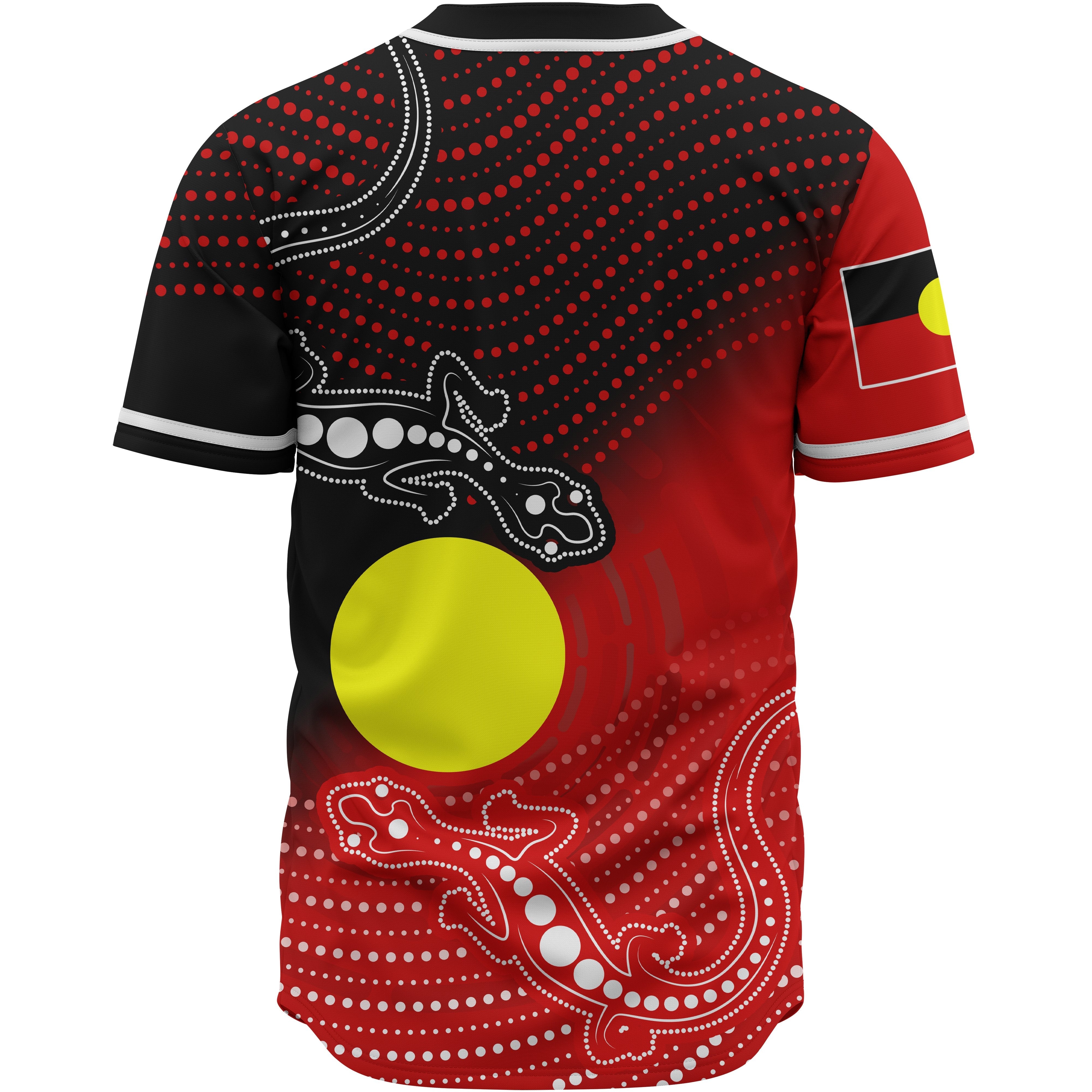 Aboriginal Baseball Shirt - Two Indigenous Lizard - Vibe Hoodie Shop