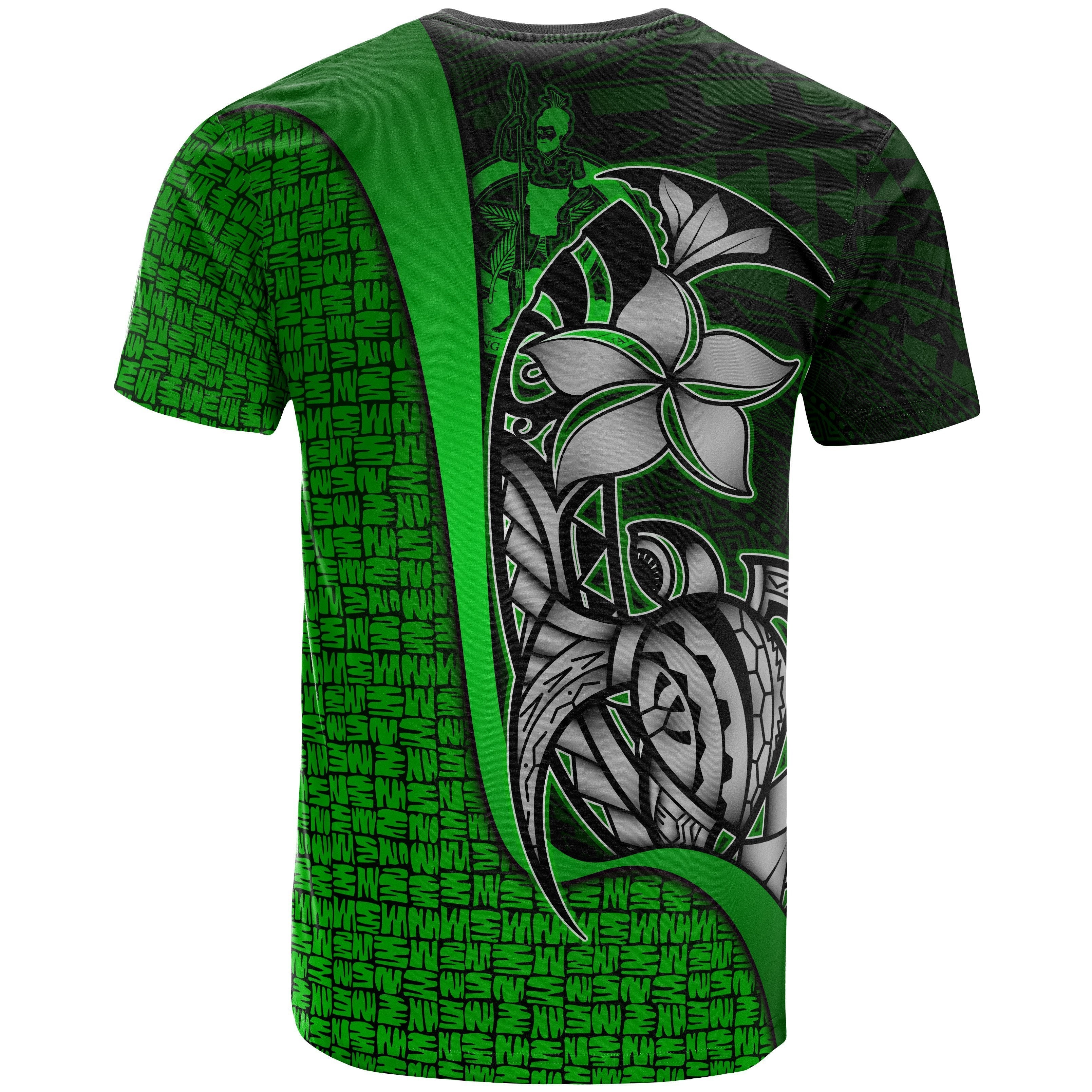 Vanuatu T shirt Coat Of Arm Green - Turtle With Hook - Vibe Hoodie Shop