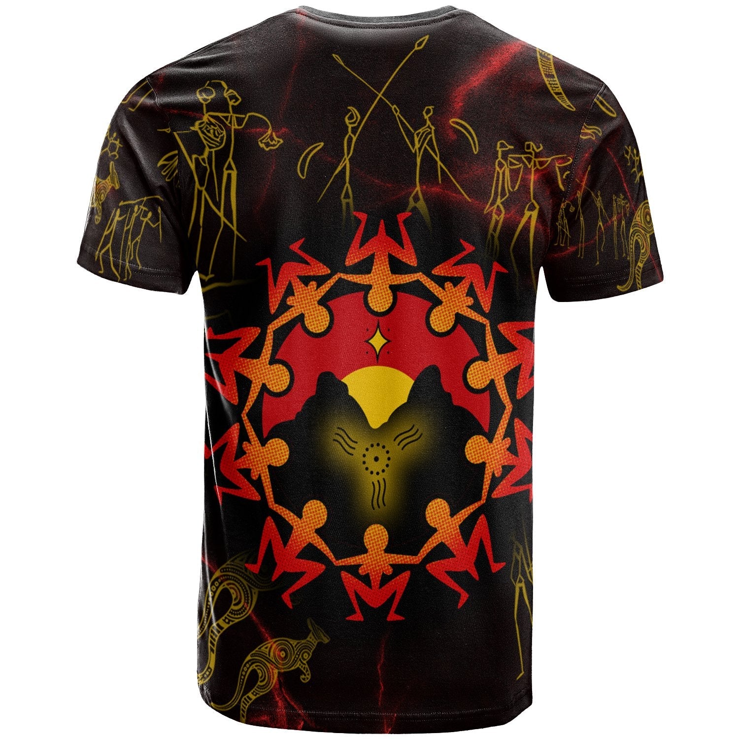 Custom Aboriginal T shirts - Australia Map and Indigenous Flag - Vibe Hoodie Shop