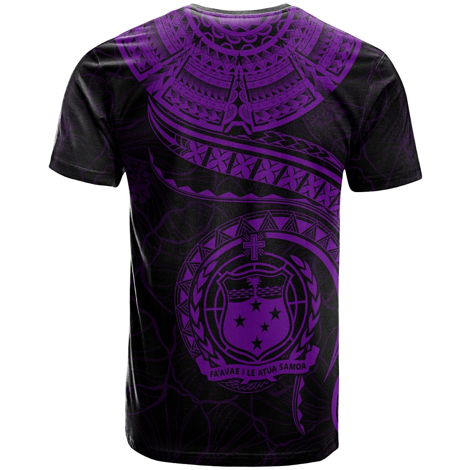 Polynesian Samoa T shirt - Samoan Waves (Purple) - Vibe Hoodie Shop