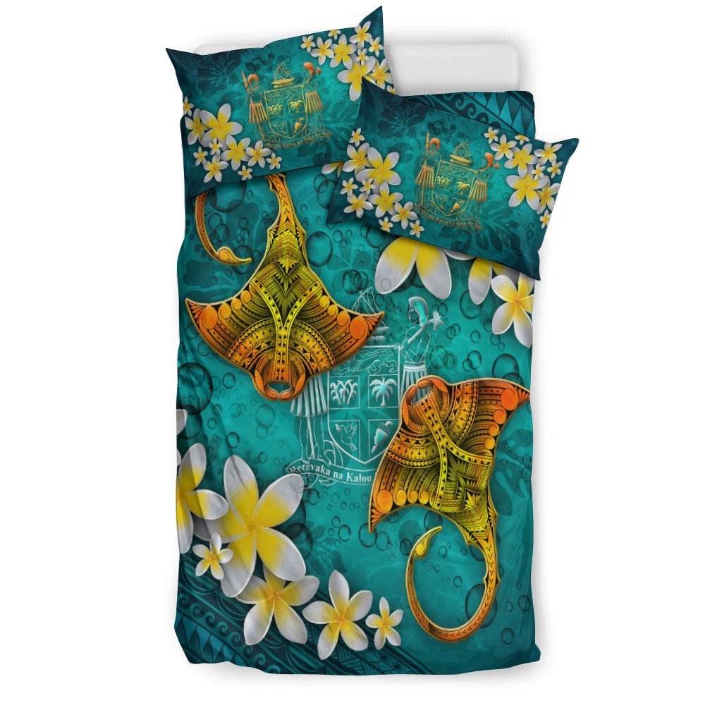 Fiji Polynesian Bedding Set - Manta Ray Ocean - Vibe Hoodie Shop