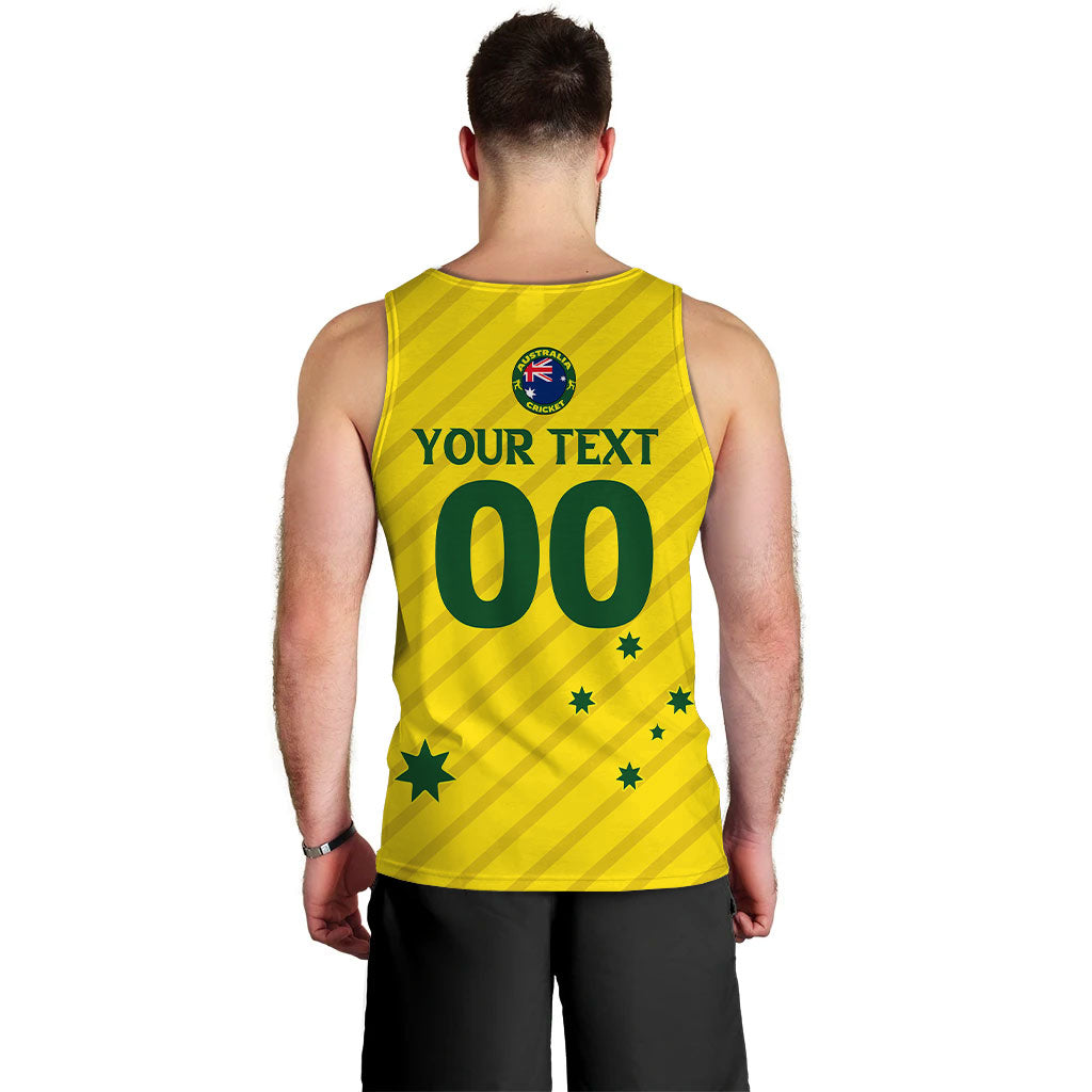 (Custom Personalised) Australian Cricket Men Tank Top - National Color - - Vibe Hoodie Shop