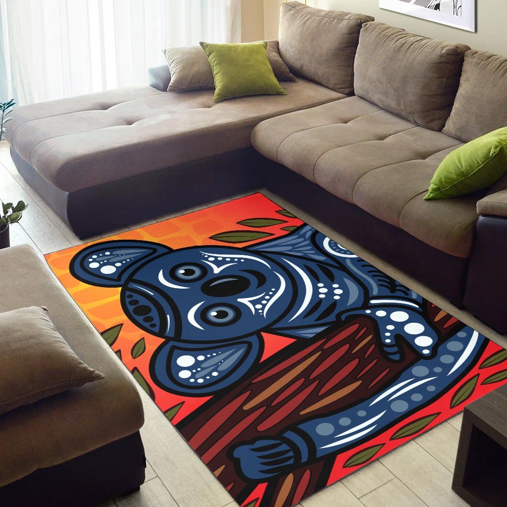 Vibe Hoodie Aboriginal Area Rug - Indigenous Koala dot painting - RLT20 - Vibe Hoodie Shop