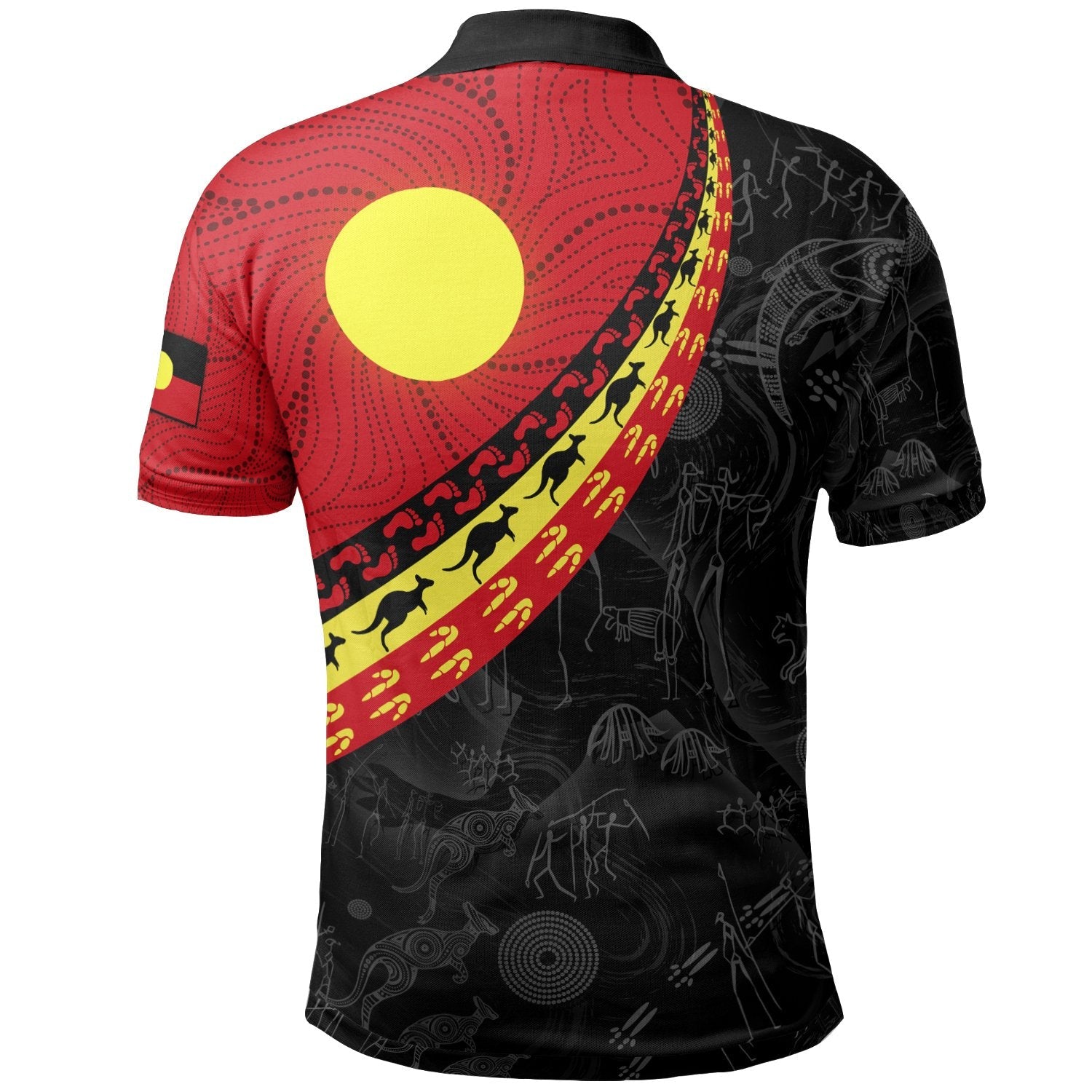 Aboriginal Polo Shirts, Indigenous Flag Circle Dot Painting - Vibe Hoodie Shop