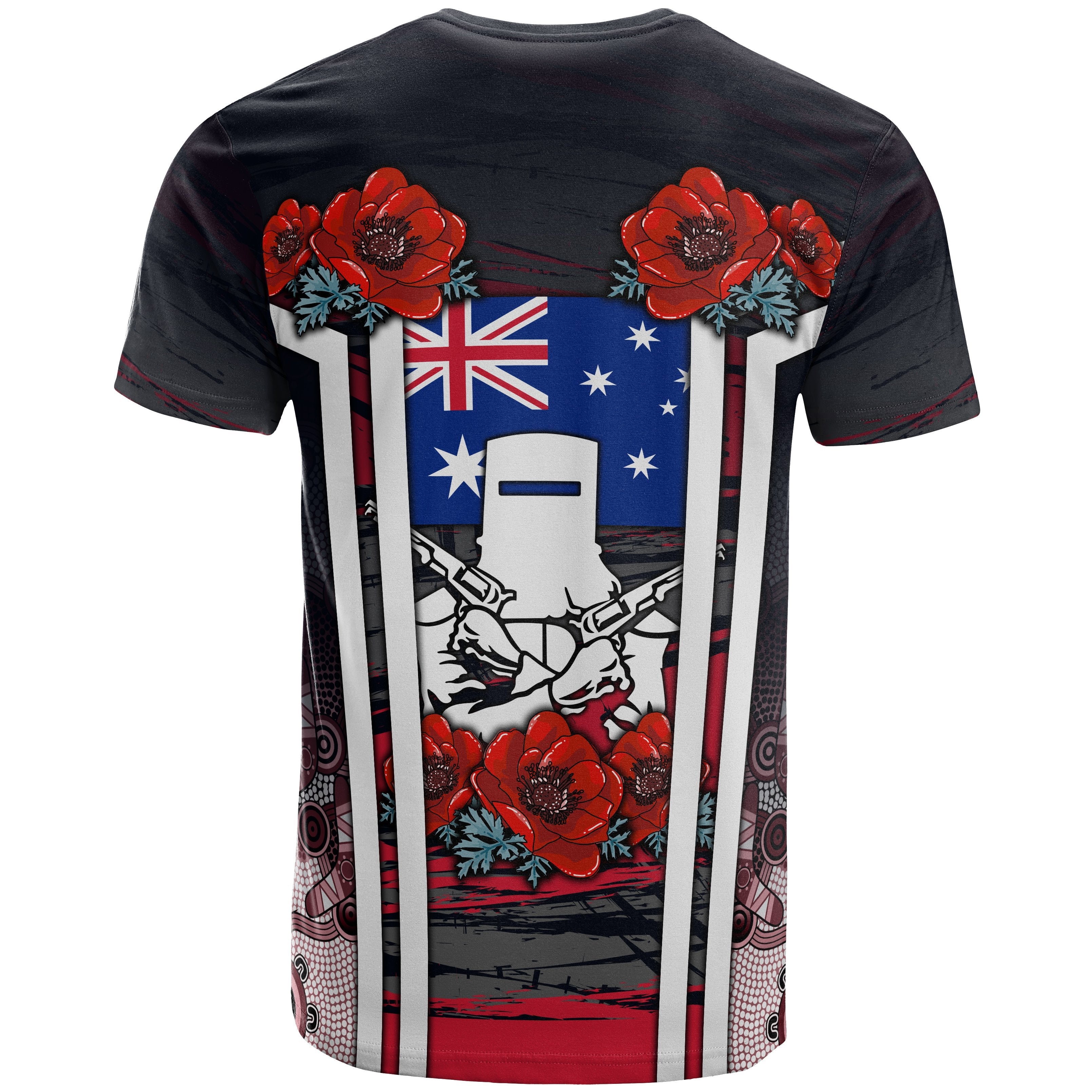 T shirt - ANZAC Day 2020, Poppy Flowerss Dot Painting - Vibe Hoodie Shop