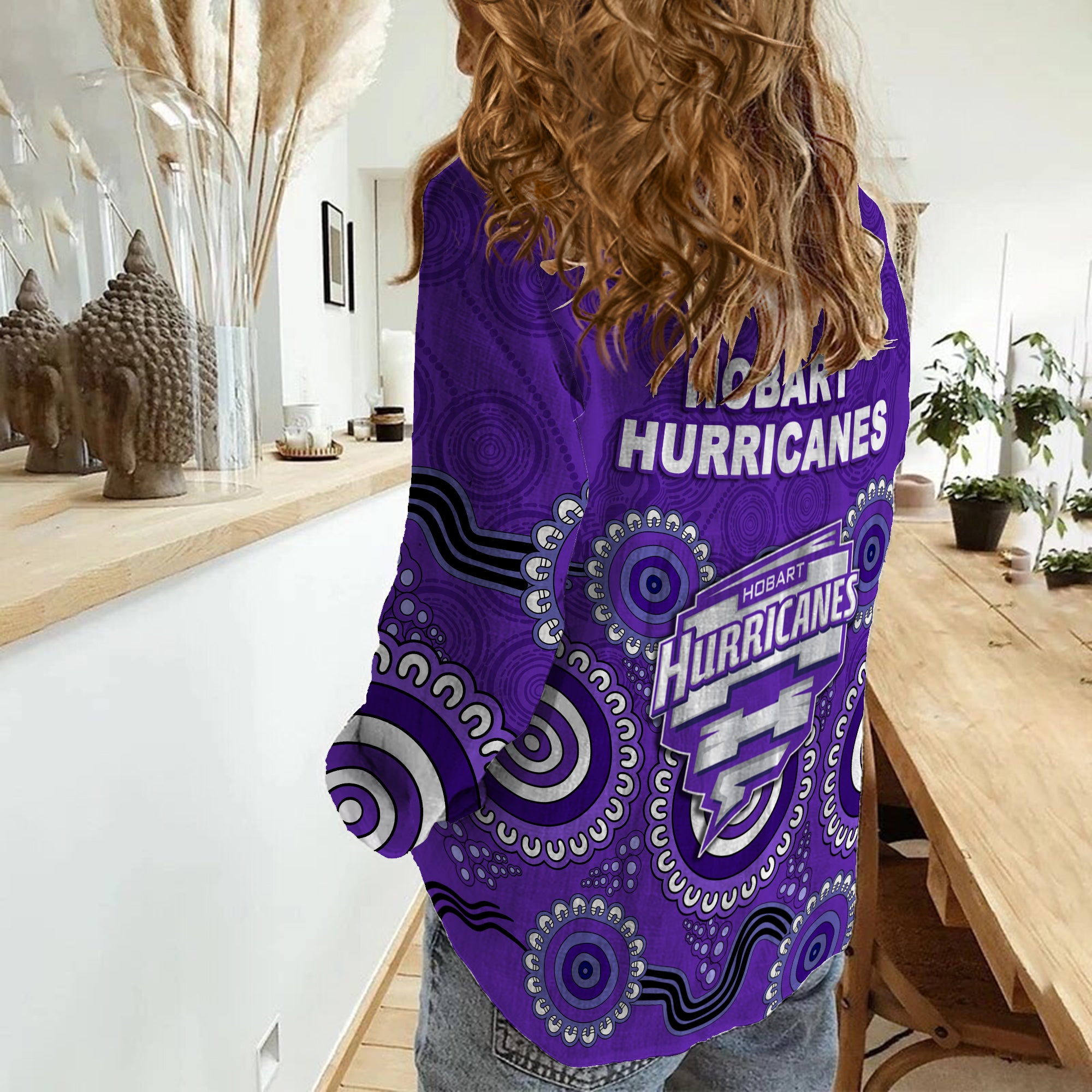 Hobart Hurricanes Aboriginal Cricket 2022 Women Casual Shirt - - Vibe Hoodie Shop