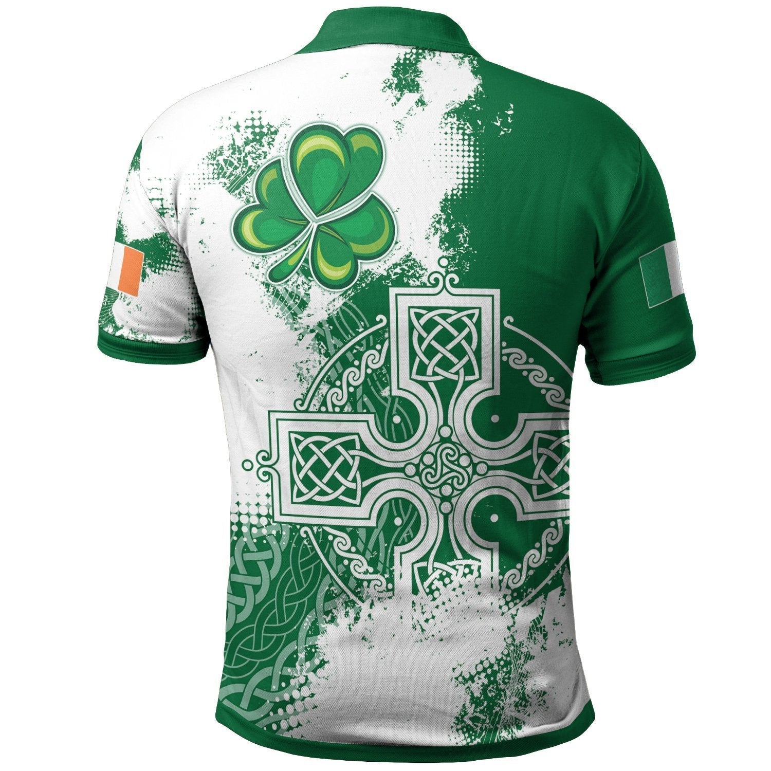 Ireland Celtic Polo Shirt - Irish Celtic Cross - Vibe Hoodie Shop