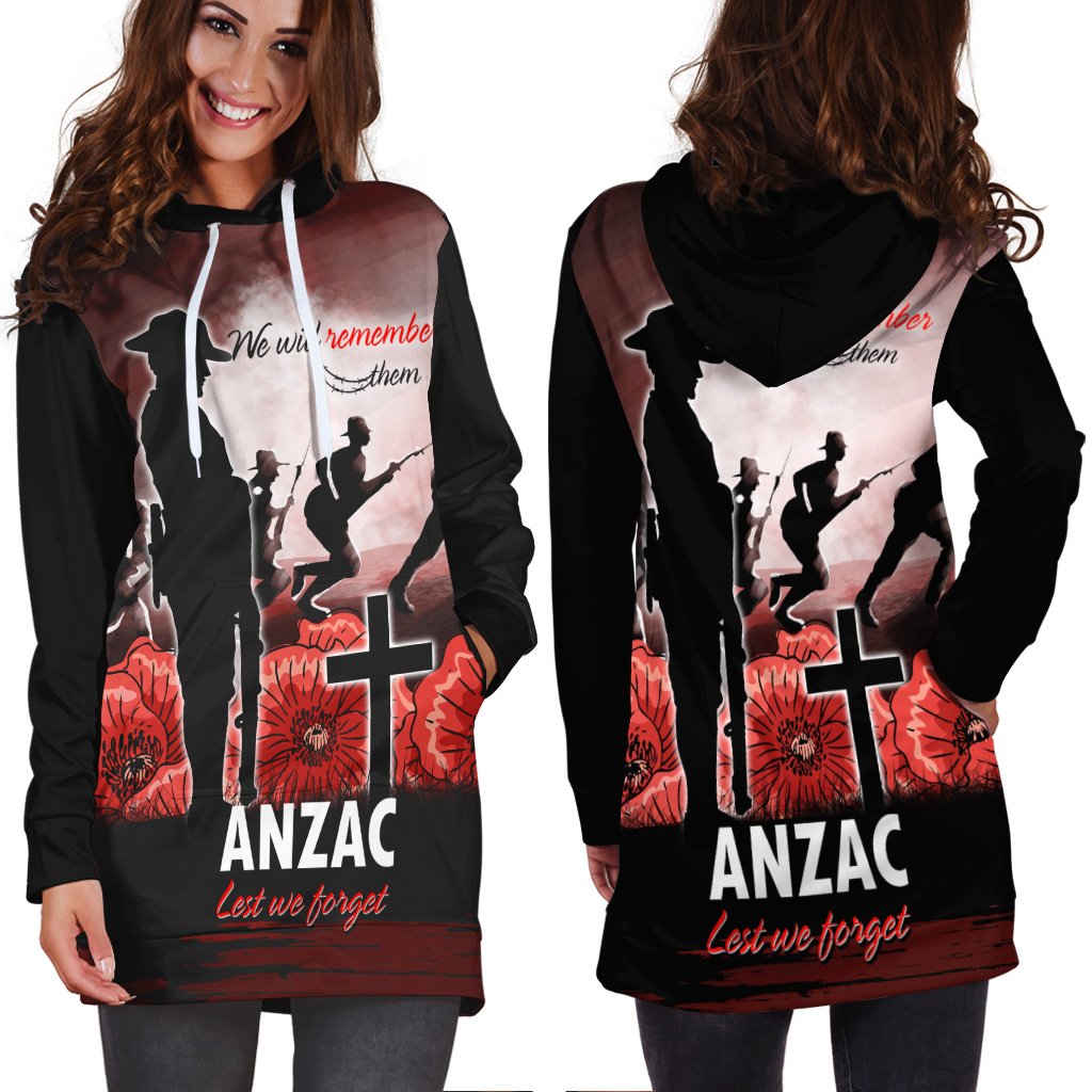 ANZAC Day Hoodie Dress - We Will Remember Them Special Version - Vibe Hoodie Shop