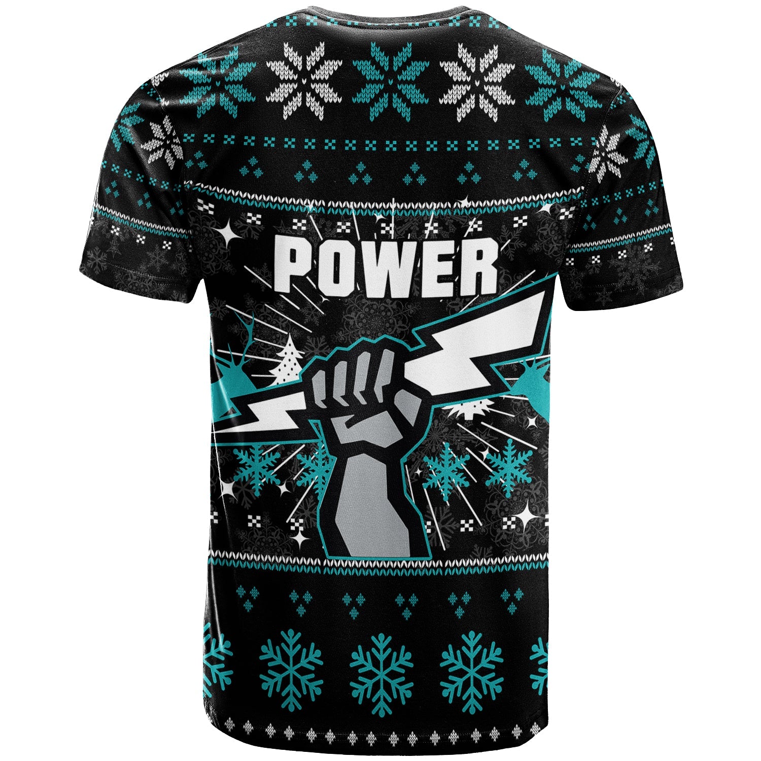 Port Adelaide T shirt - Christmas Ugly Style - - Vibe Hoodie Shop