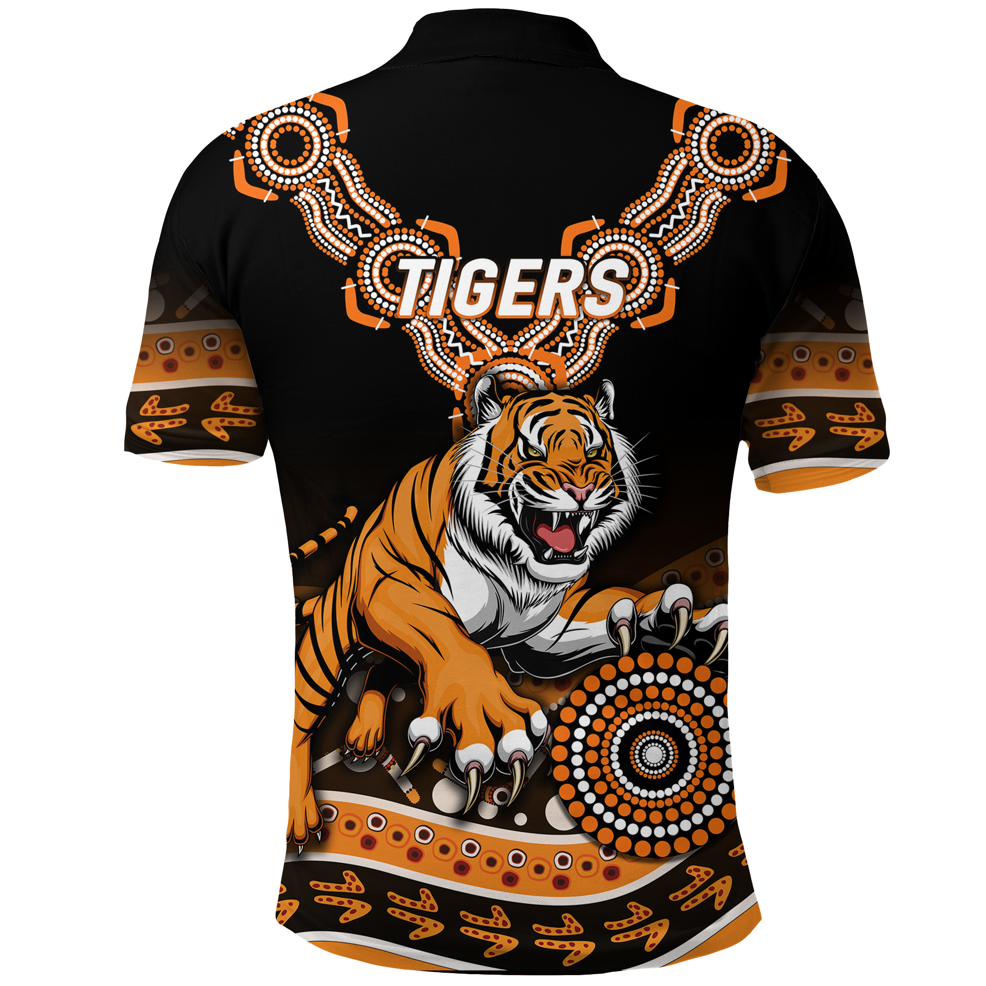 Tigers Rugby 2022 Aboriginal Art Polo Shirt - - Vibe Hoodie Shop