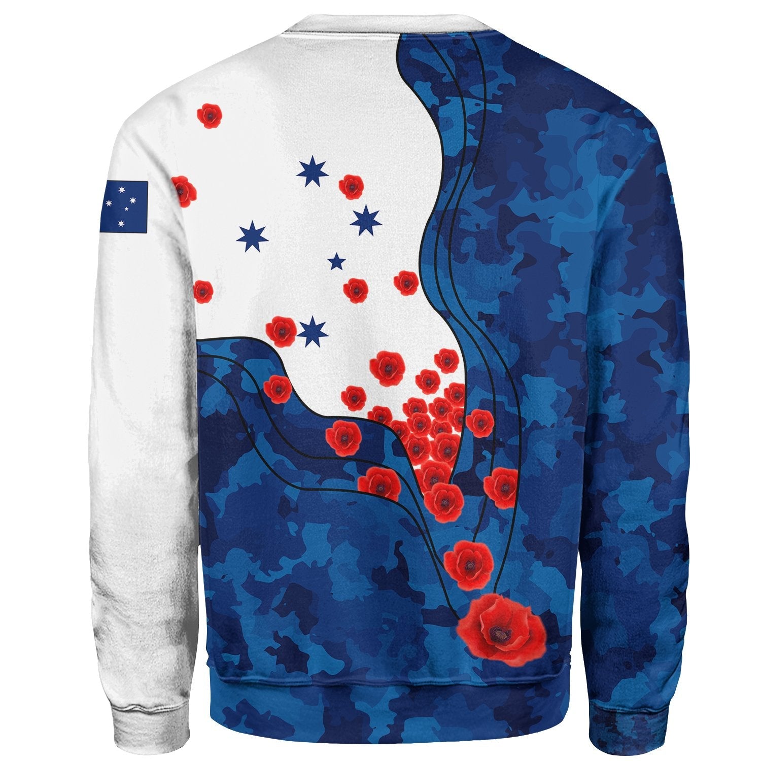 ANZAC Lest We Forget Sweatshirts - Australian Flag Blue - - Vibe Hoodie Shop