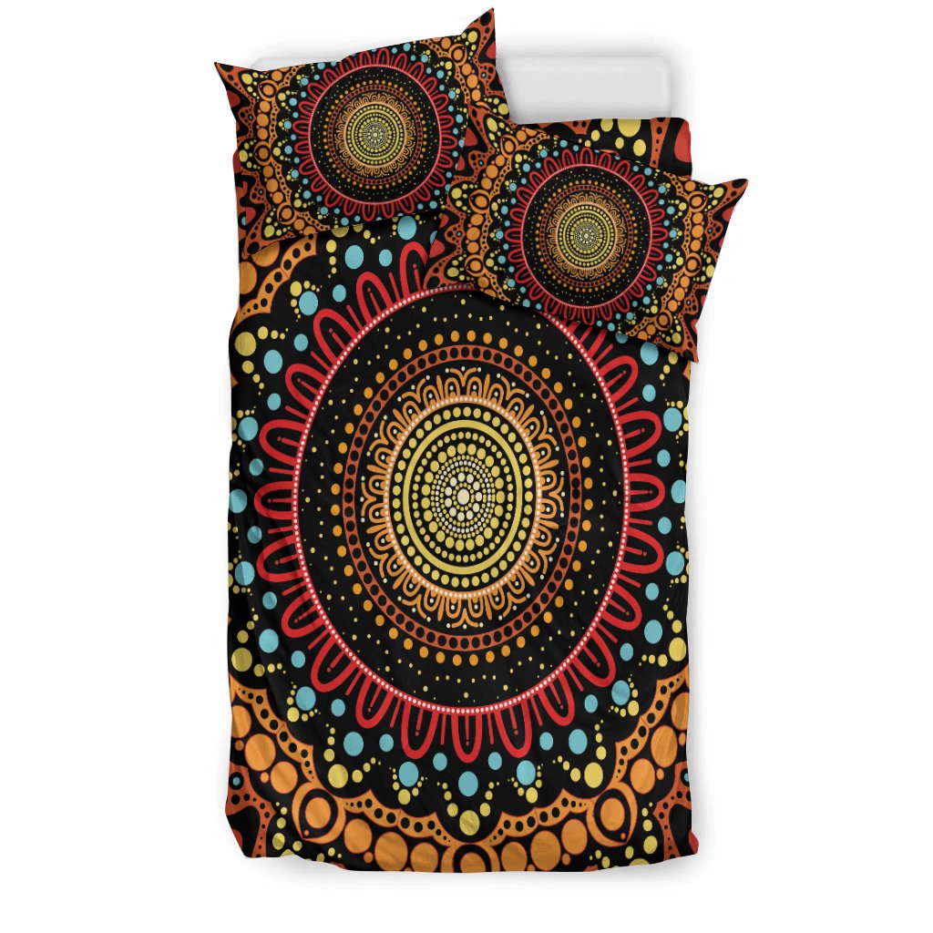 Aboriginal Bedding Set - Aboriginal Style Of Dot Painting - Vibe Hoodie Shop