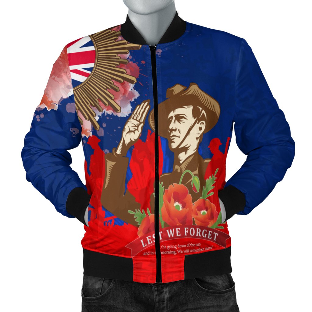 Men Bomber jacket - AANZAC Australia Remember Them - Vibe Hoodie Shop